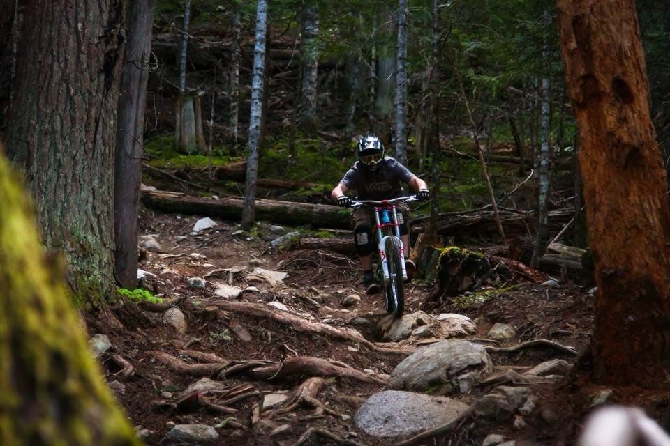 Tom Oye ripping up the trails in Whistler.