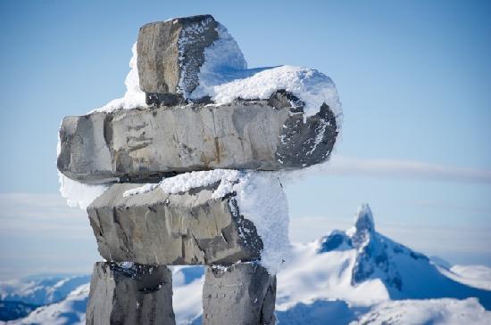 Enjoy the view of Black Tusk and the Inukshuk from the peak of Whistler Mountain. 