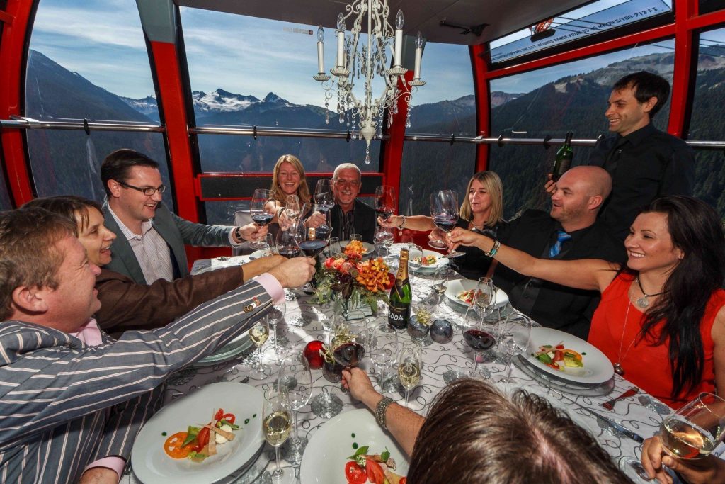Dining in the PEAK 2 PEAK? A Whistler Gondola Dinner Experience. Photo: Joern Rohde