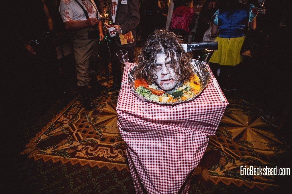 Head on a table at Horror Fest