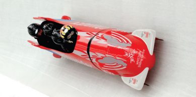 Thunder On Ice: A bobsleigh racing down the Whistler Sliding Centre.
