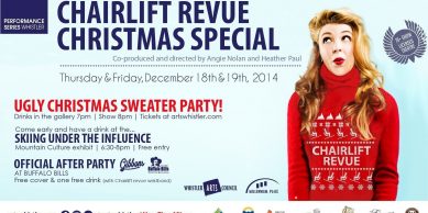Promotion for the Chairlift Revue Christmas Special.