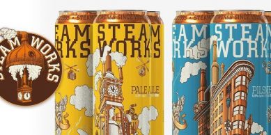 Steamworks beer can designs.