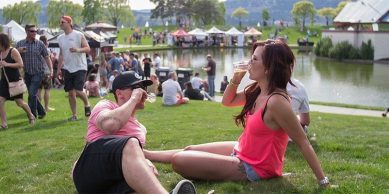 Enjoying a beer at the Great Okanagan Beer Festival.