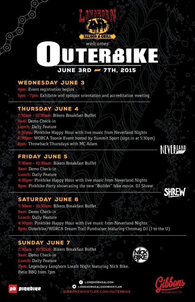 Outerbike events poster.