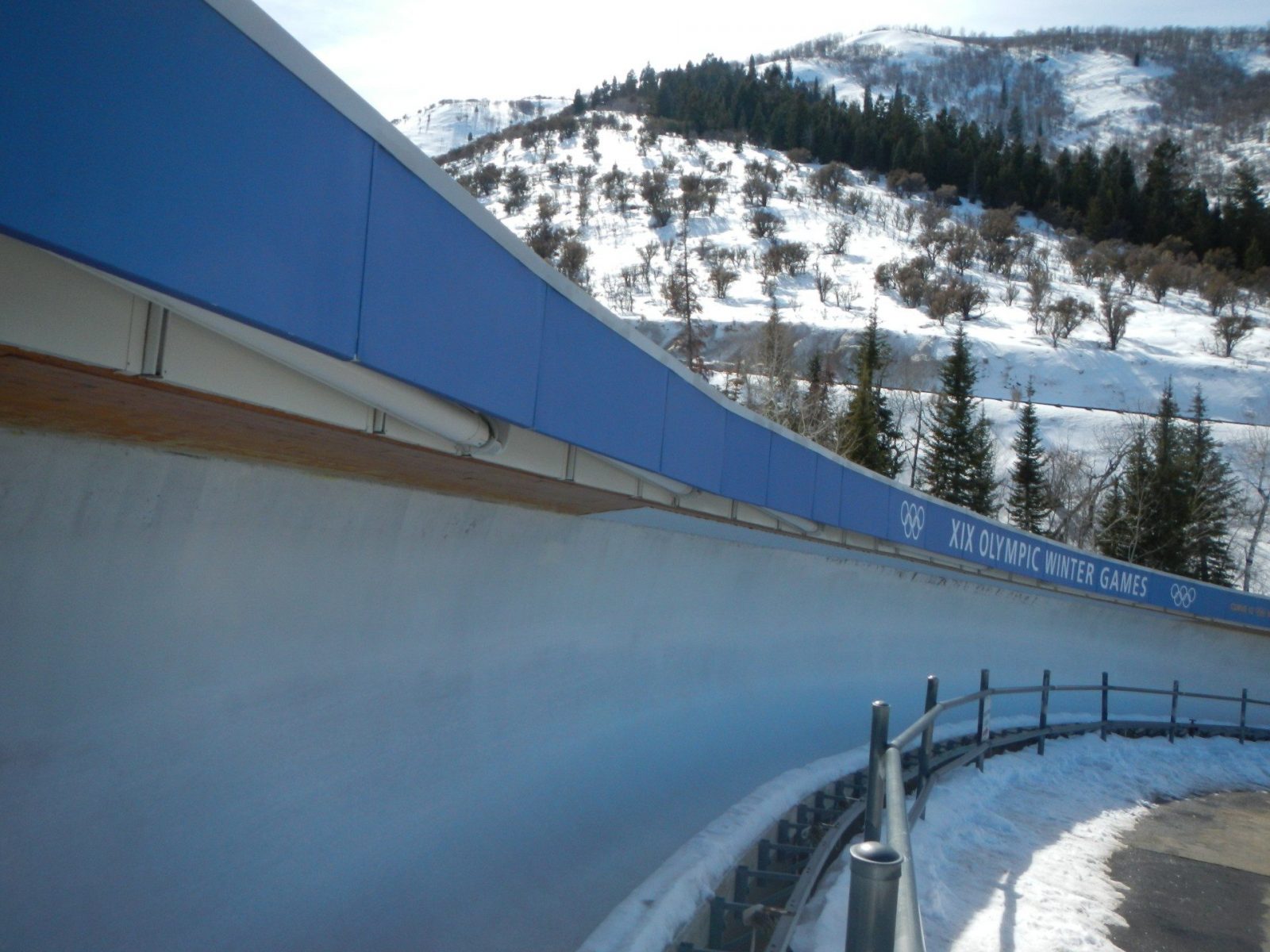 Bobsled track in Utah Olympic Park.