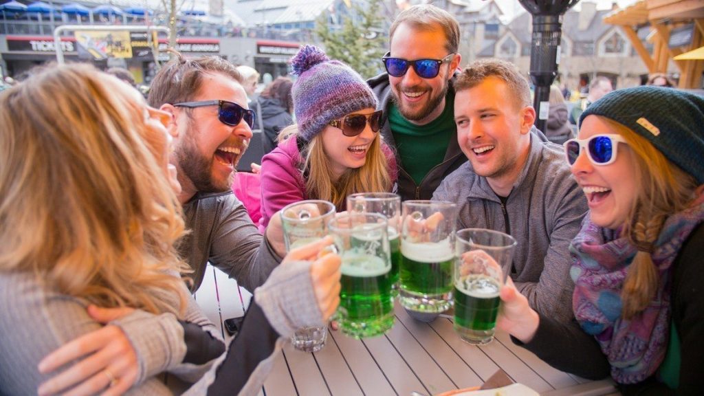Cheers! Celebrate St Patrick's Day with green beers.