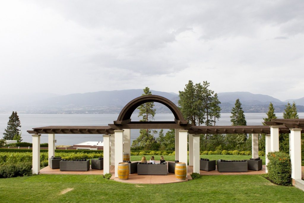Relaxing and taking in the view of the Okanagan Lake.