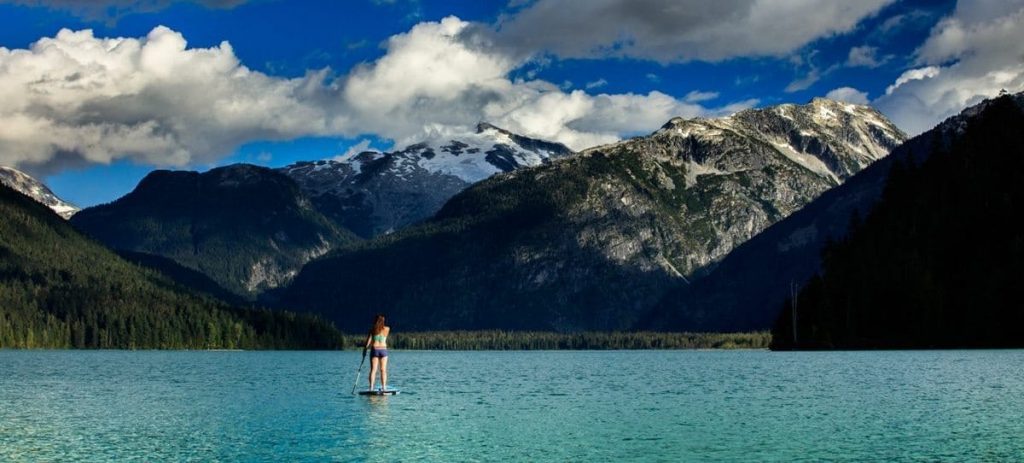 Scenic Whistler Stand Up Paddle Boarding. Image: Mitch Winton Photography