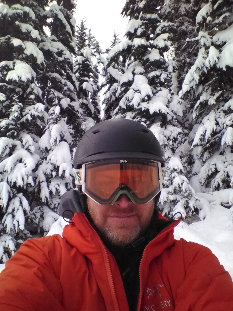 Joey Gibbons on Whistler mountain for opening day of the 2016/17 season.