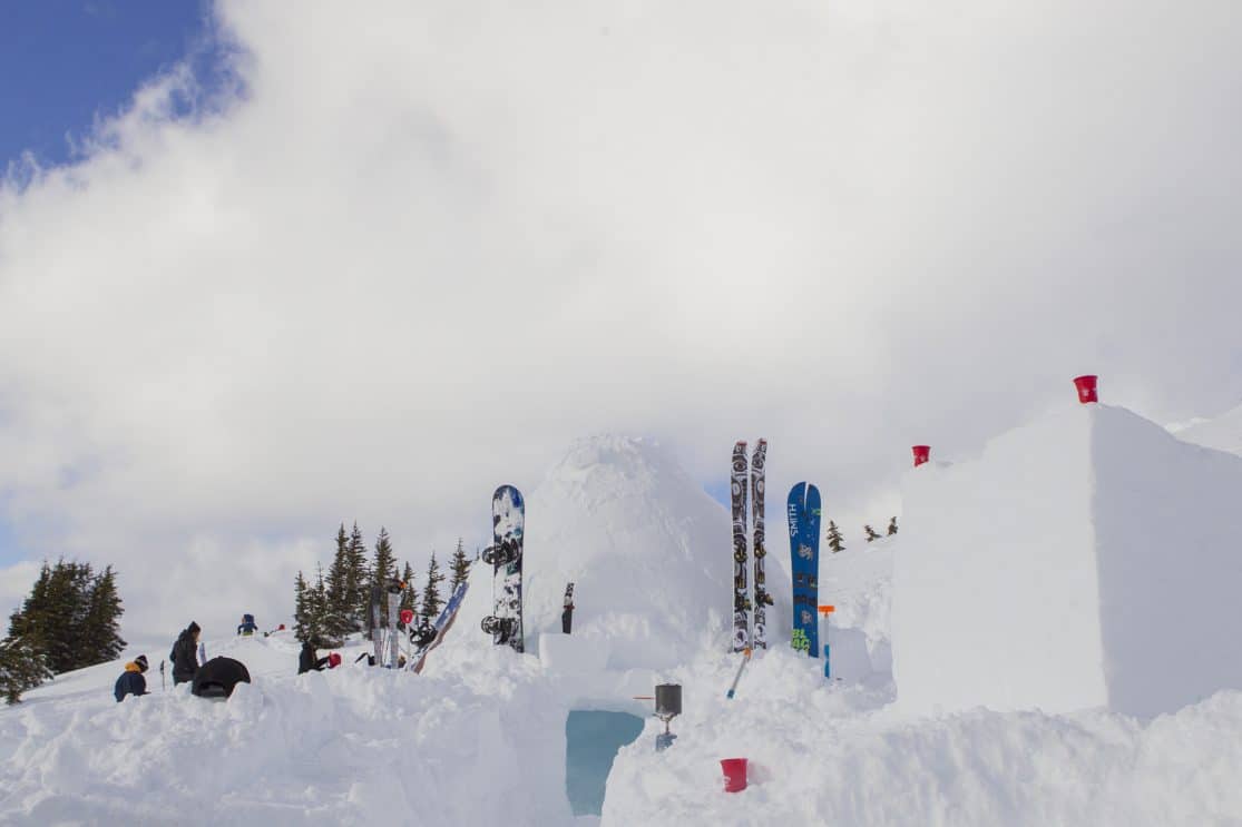 A snow cave and ski jump made for an epic backcountry adventure.