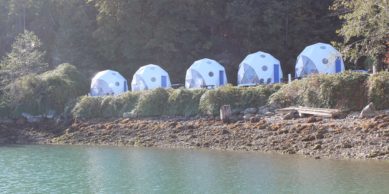 Glamping in British Columbia? Check out geodesic domes at Egmont.